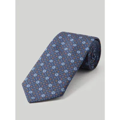 Robert Talbott Robert Geo Printed Silk Necktie In Navy