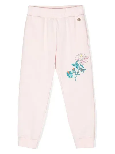 Roberto Cavalli Junior Kids' Tapered Cotton Trousers In Pink