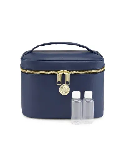 Roberto Cavalli Kids' Textured Vanity Pouch In Navy Gold