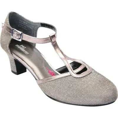 Ros Hommerson Heidi Kitten Heel Pump In Silver Iridescent Glitter