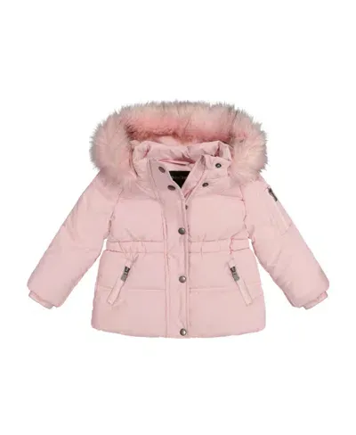 S Rothschild & Co Baby Girls Velvet Touch Parka In Blush