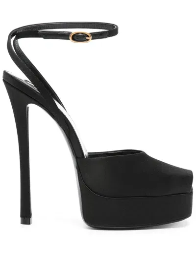 Saint Laurent Liberat Platform Sandal In Black