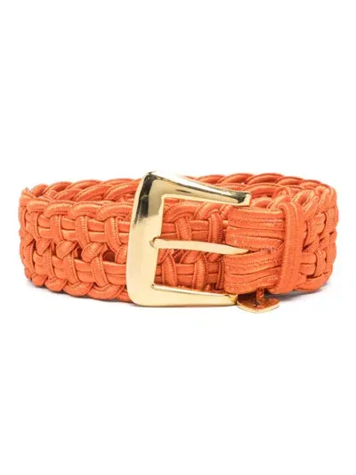 Pre-owned Saint Laurent 1970s Silk Belt In Orange