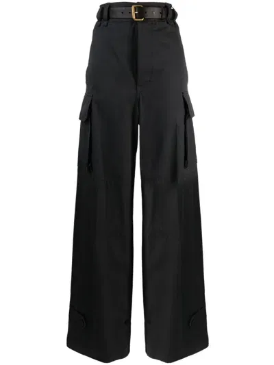 Saint Laurent Cassandre Cargo Trousers In Grey