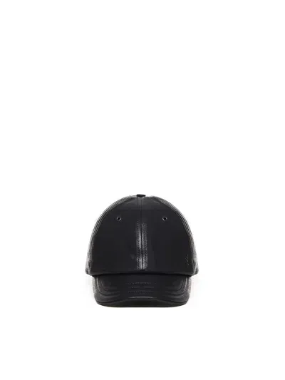 Saint Laurent Leather Cap In Black