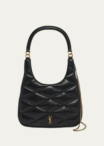 Saint Laurent Sade Mini Quilted Leather Tote In Nero