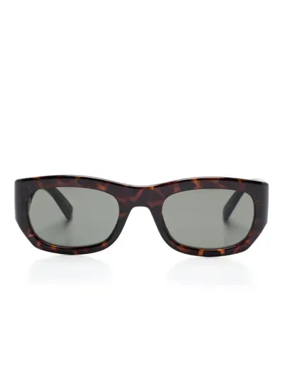 Saint Laurent Tortoiseshell-effect Sunglasses In Brown