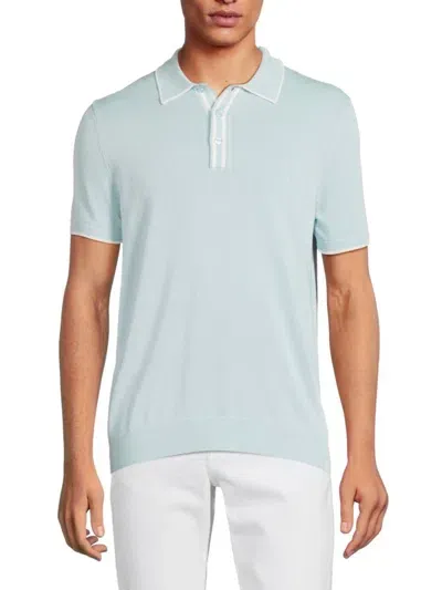 Saks Fifth Avenue Men's Tipped Sweater Polo In Light Blue