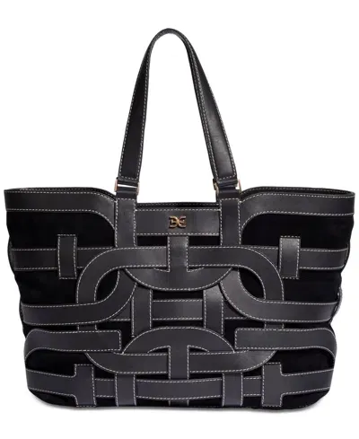 Sam Edelman Bay Large Leather Shopper Tote In Black