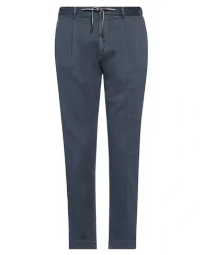 Santaniello Man Pants Blue Size 40 Cotton, Elastane