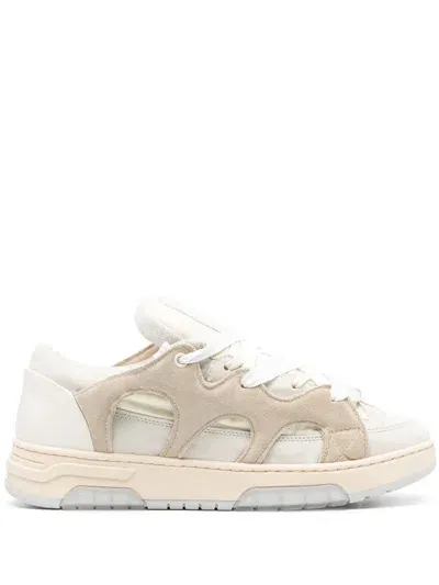 Santha Panelled Padded Leather Sneakers In Neutrals