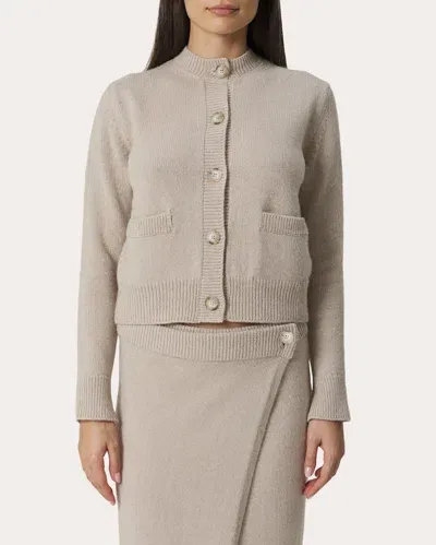 Santicler Women's Nyla Cropped Cashmere Cardigan In Neutrals