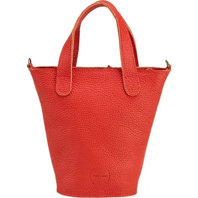 Sarep + Rose Sara Mini Leather Tote Bag In Red