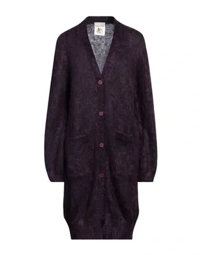 Semicouture Woman Cardigan Deep Purple Size Xs Mohair Wool, Polyamide, Virgin Wool