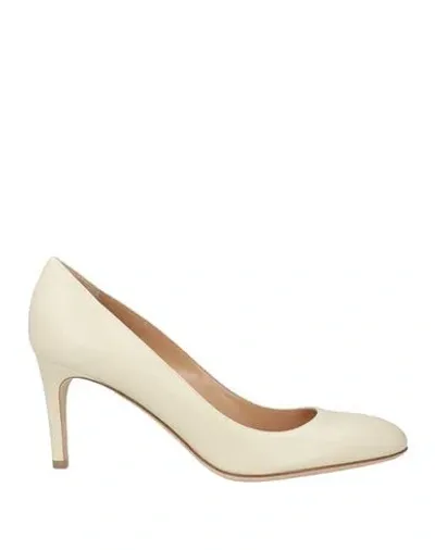 Sergio Rossi Woman Pumps Ivory Size 8 Leather In White