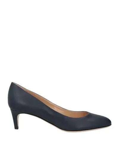 Sergio Rossi Woman Pumps Midnight Blue Size 8 Leather