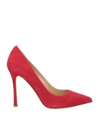 Sergio Rossi Woman Pumps Tomato Red Size 8 Leather