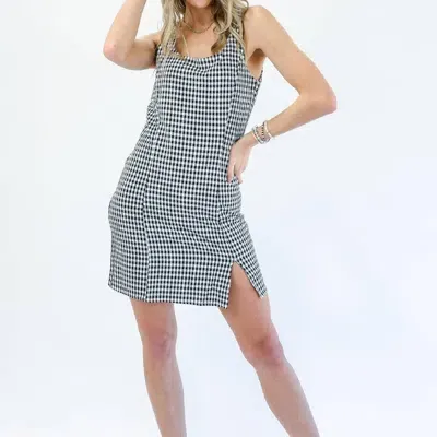 She + Sky Resort Shopping Gingham Dress In Black In Yellow