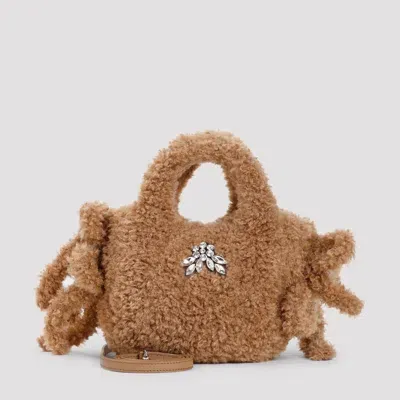 Simone Rocha Embellished Baby Egg Tote Bag In Brown