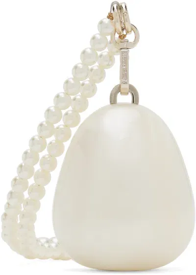 Simone Rocha Off-white Nano Pearl Egg Bag In Pearl/pearl