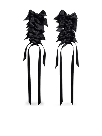 Simone Rocha Rosette Earrings In Black