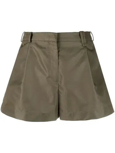 Simone Rocha Side-zip Satin Shorts In Green