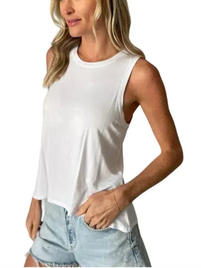 Six/fifty Sixfifty Split Back Tank In White