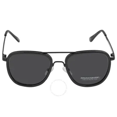 Skechers Smoke Pilot Unisex Sunglasses Se9042 01a 50 In Black