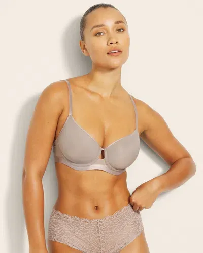 Soma Lightly Lined Perfect Coverage T-shirt Bra In Gray Size 42ddd |  Women's Bras In Silver Taupe