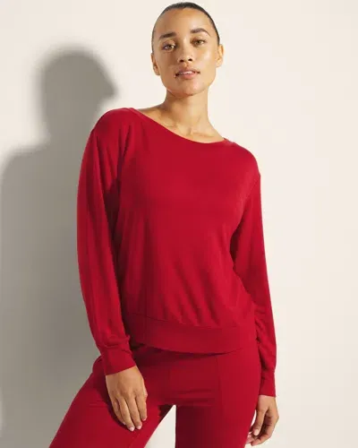 Soma Women's Long Sleeve Top In Red Size Xl |  In Paint The Town Red