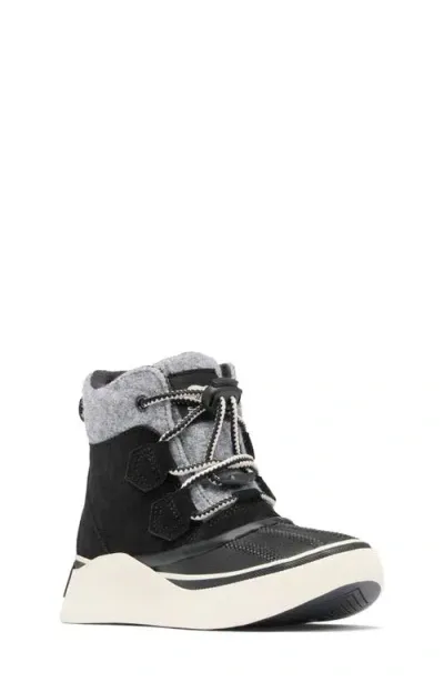 Sorel Kids' Out N About Iv Chillz Waterproof Duck Boot In Black/chalk