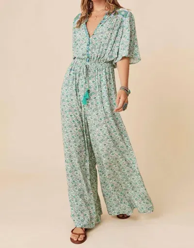 Spell Sienna Jumpsuit In Green In Blue