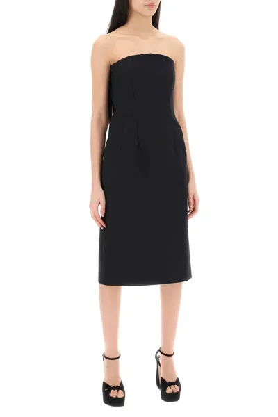 Sportmax Editta Cotton Gabardine Mini Dress In Black