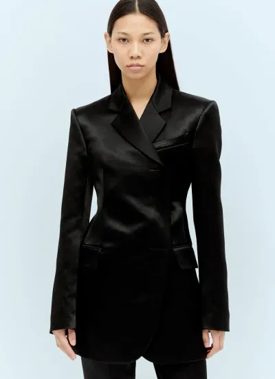 Sportmax Tailored Satin Blazer In Black