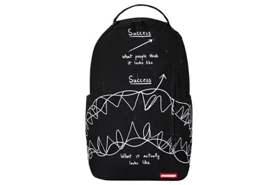 Pre-owned Sprayground Success Scribble Shark Is Imminent (dlxsr) Backpack Black/white