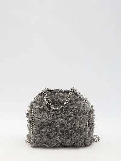 Stella Mccartney Womens Grey Melange Falabella Tiny Faux-shearling Tote Bag