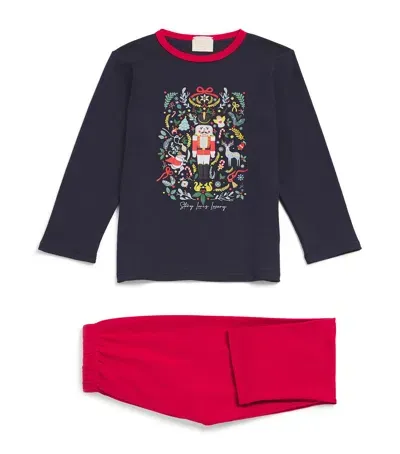 Story Loris Kids' Cotton Christmas Nutcracker Pyjama Set In Red