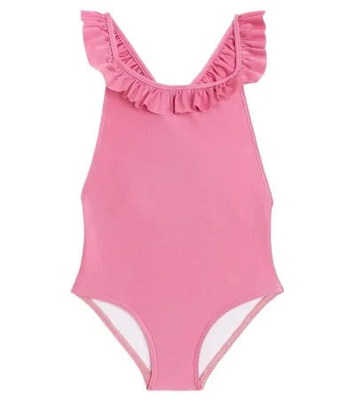 Suncracy Kids' Montecarlo Ruffle-trimmed Swimsuit In Pink