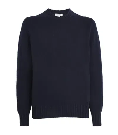 Sunspel Cashmere Sweater In Navy