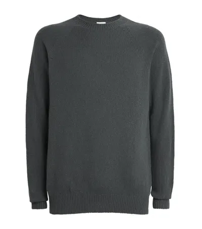 Sunspel Lambswool Crew-neck Jumper In Green