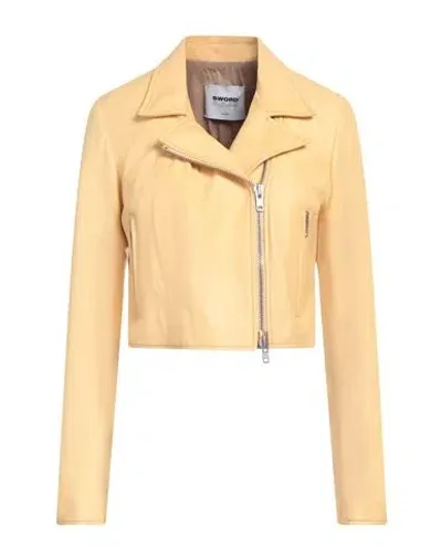 Sword 6.6.44 Woman Jacket Yellow Size 8 Leather