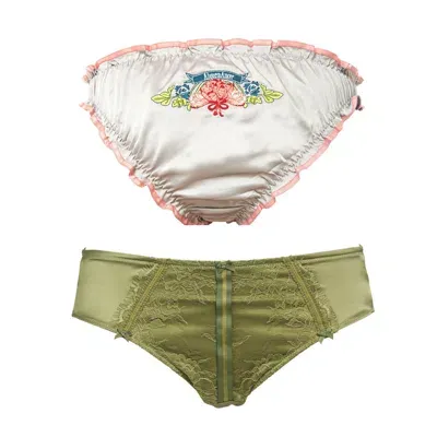 Tallulah Love Women's Green Two Bestsellers - Tara Pistachio & Coral Lily Brief