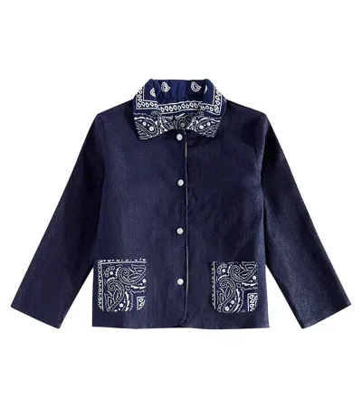 Tartine Et Chocolat Kids' Printed Denim Jacket In Blau