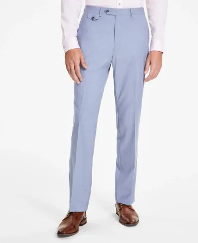 Tayion Collection Men's Classic-fit Solid Suit Pants In Light Blue