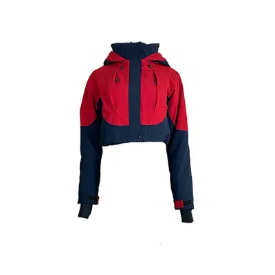 Team Event Women's Blue / Red Freestyler Cropped Ski Jacket In Blue/red