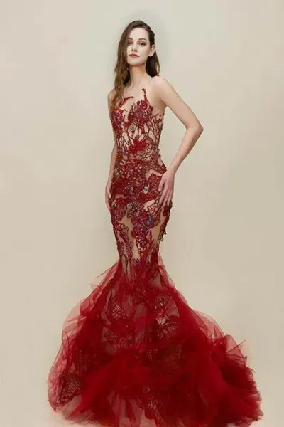 The Atelier Couture Rhoda Gown (us 14) In Red