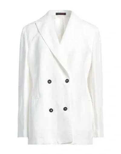 The Gigi Woman Blazer White Size 10 Hemp, Cotton