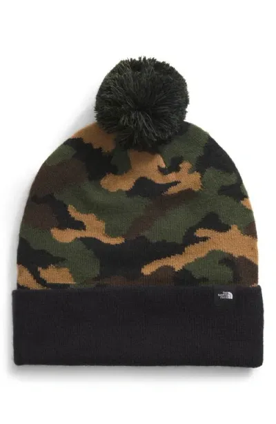 The North Face Kids' Ski Beanie In Tnf Black Tnf Camo Print