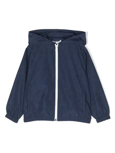 There Was One Kids' Sketch-print Zip-up Hoodie In Blue