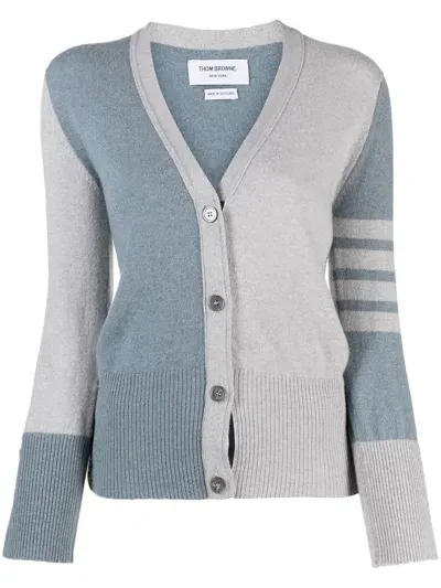 Thom Browne Cashmere V-neck Cardigan In Grey